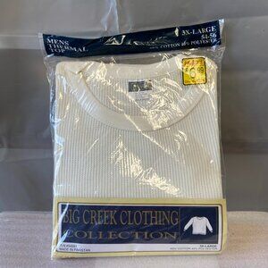 NWT Men’s Big Creek White Thermal Top 3XL 54-56 Long Johns Waffle Knit